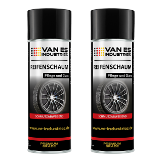 VAN ES INDUSTRIES 2x Reifen-Aktivschaum 400ml Reifenpflegespray Reifenglanz Tire Shiner