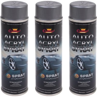 Lackspray 3x  CC Autoacryl metallic Silber-Aluminium Spray 500ml