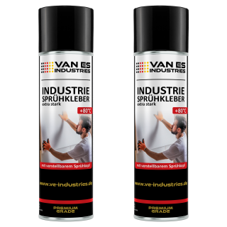 VAN ES INDUSTRIES 2x  Industrie Sprühkleber permanent haftend bis 80°C 500ml für Polster