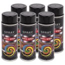 6x Lackspray 400ml Acryl Schwarz glänzend RAL 9005...