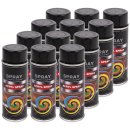 12x Lackspray 400ml Acryl Schwarz glänzend RAL 9005...