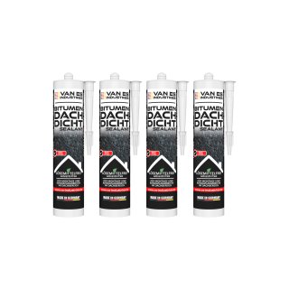 VAN ES Bitumen Dach Dichtstoff lösemittelfrei 4x 300ml Kartusche Reparatur Kleber