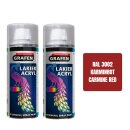 Sprühlack Acryl 2x 400ml - RAL3002 Karminrot...