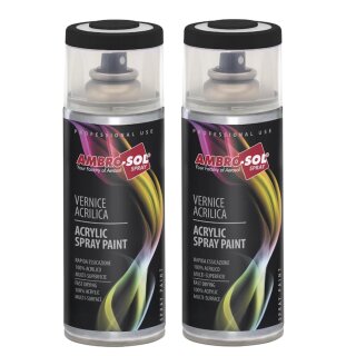 Sprühlack Acryl 2x 400ml - RAL9005 Tiefschwarz matt - Holz, Metall, Kunststoff DIY