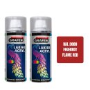 Sprühlack Acryl 2x 400ml - RAL3000 Feuerrot glänzend – Holz, Metall, Kunststoff DIY