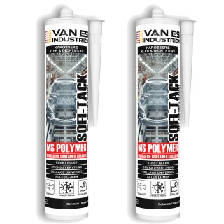 SOFI-TACK 2x Karosseriekleber MS Polymer schwarz 290ml extra stark elastisch