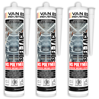 SOFI-TACK 3x Karosseriekleber MS Polymer schwarz 290ml extra stark elastisch