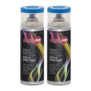Lackspray PREMIUM ACRYL 2x 400 ml RAL Sprühfarbe für Metall Holz Innen & Außen RAL 5015 - Himmelblau