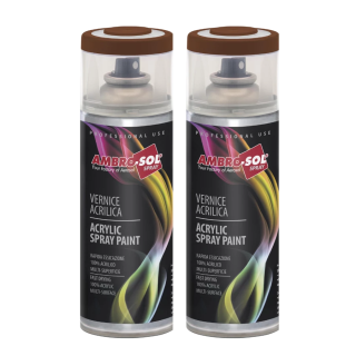Lackspray PREMIUM ACRYL 2x 400 ml RAL 8016 - Mahagonibraun Sprühfarbe für Metall Holz