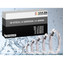 50 x Schlauchschellen Klemmschellen Edelstahl W2 8-60mm Sortiment DIN 3017