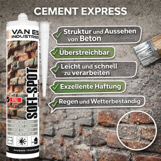 SOFI-SPOT Reparatur Express Mörtel Fix und Fertig steinhart Zementgrau 310ml Fugen Reparatur
