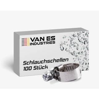 VAN ES 100 x Schlauchschellen Edelstahl  W4 12-20mm DIN 3017 V2A