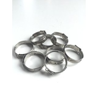 100 x 1 Ohr Schelle 8.8-10.5 mm V2A Edelstahl Schlauchschellen Leitungsschelle Schlauchklemmen