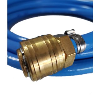 Druckluftschlauch Set mit Kupplung blau flexibel div. Gr&ouml;&szlig;en Luftschlauch